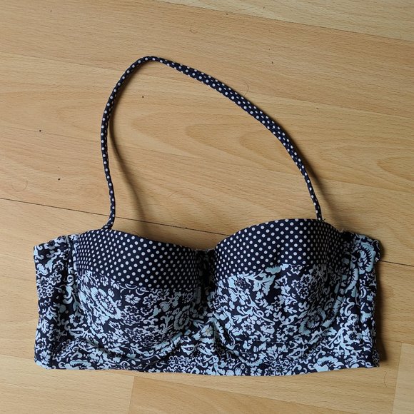 Blue Floral Halter Bikini Top Small - Picture 3 of 4